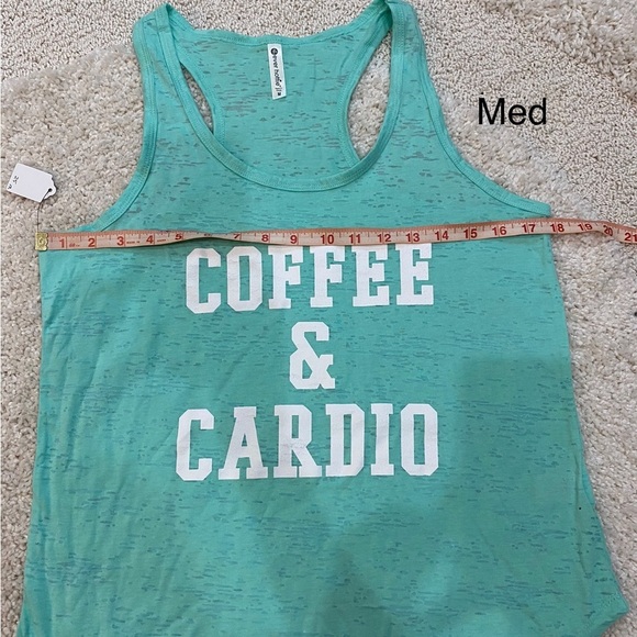 Coffee Cardio racer back tank top muscle tank small medium large XL NWT - Picture 7 of 13